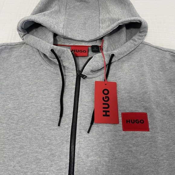 Hugo Men's Gray Zip-Up Hoodie size XXL - Picture 2 of 6